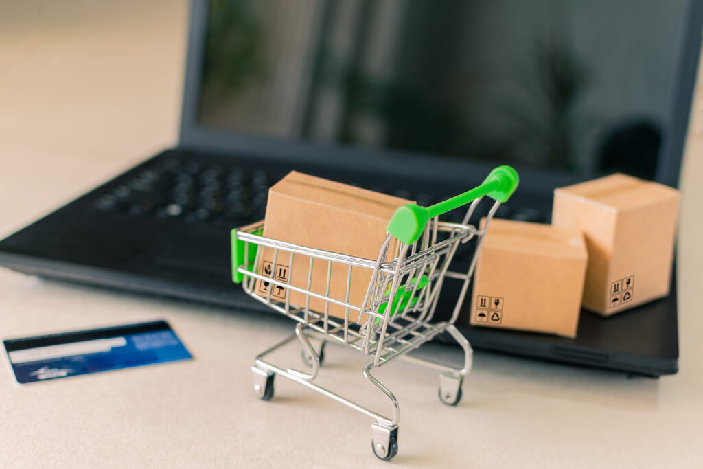 close up of a shopping cart with a box next to a 2025 02 02 21 26 37 utc