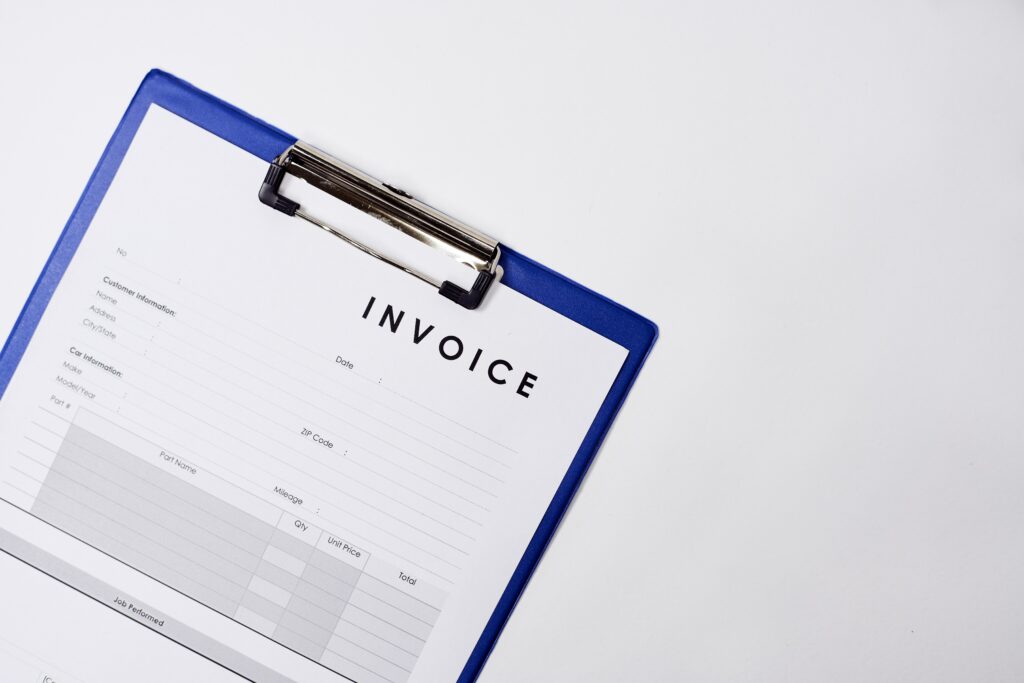 closeup shot of an invoice document on a white sur 2025 02 11 23 52 42 utc