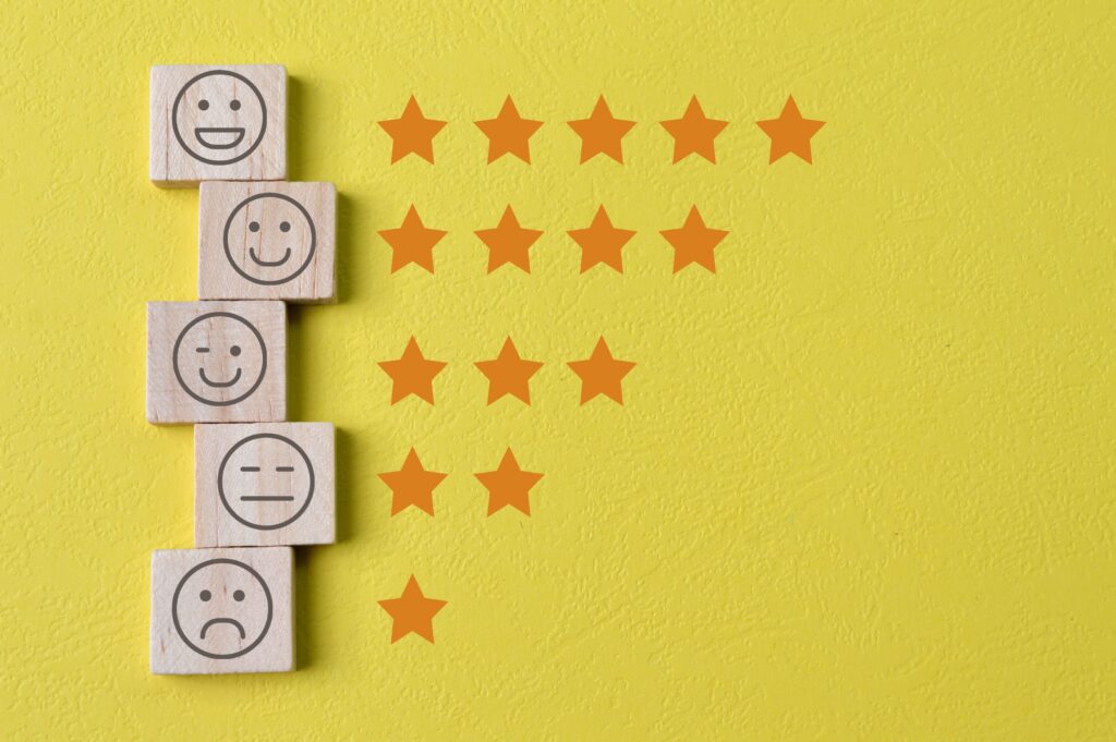 face emotions with star ratings isolated on yellow 2025 03 10 11 14 27 utc