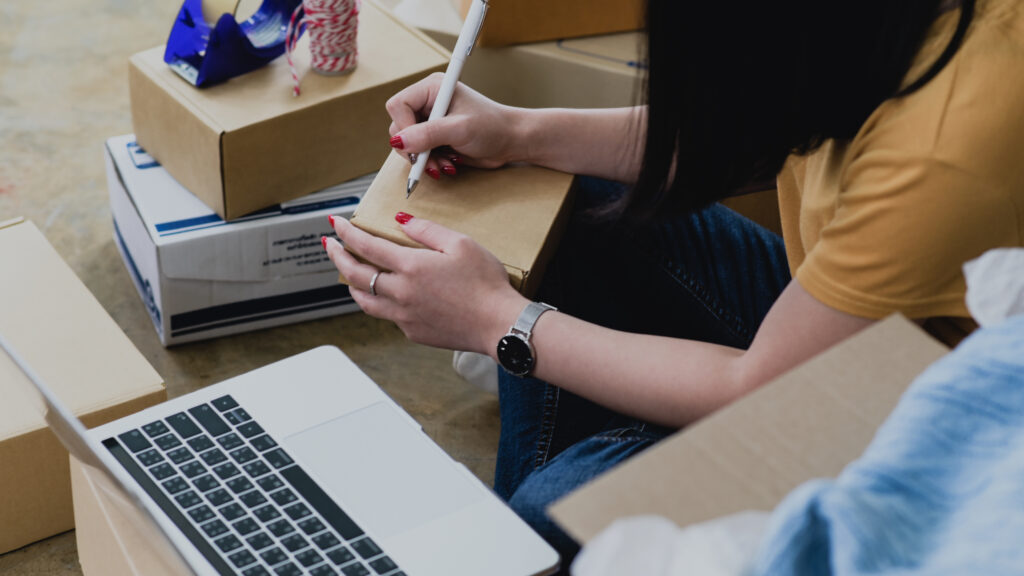 online sellers are writing addresses on parcel box 2024 12 06 08 18 11 utc