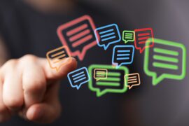 hand pointing to colorful digital message symbols 2025 02 09 03 05 05 utc