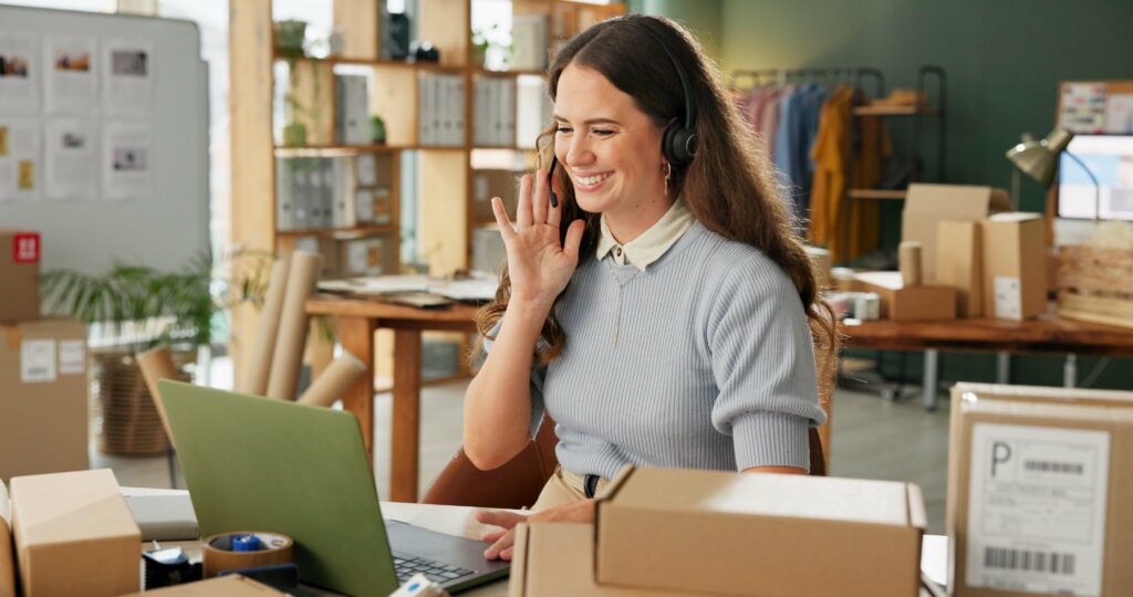 woman happy and laptop in home for startup websi 2025 04 06 11 02 40 utc