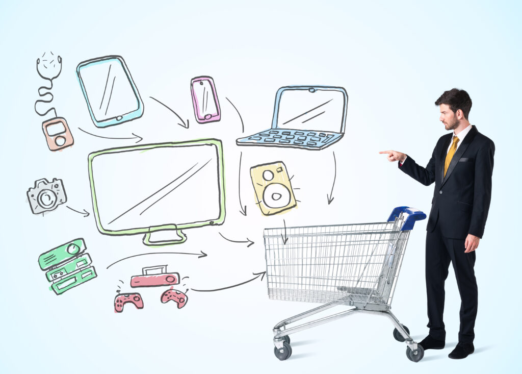 E-Ticarette Çok Satan Ürün Nasıl Bulunur? 4 businessman pushing a shopping cart drawn media de 2026 01 09 14 38 23 utc